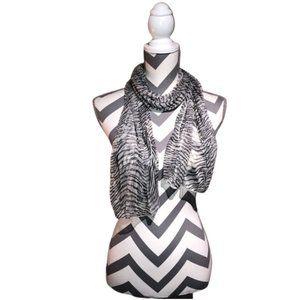 Lavello Zebra Print with Rhinestone Sheer Scarf